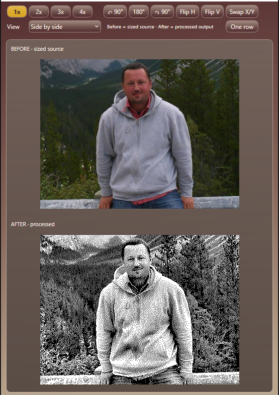 BW conversion and preview in Pixel Foundry