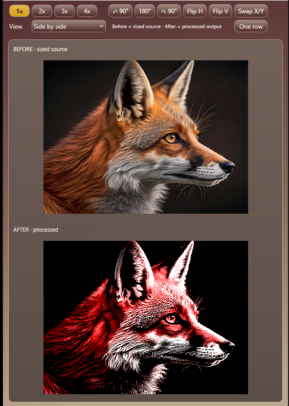 BWR conversion and preview in Pixel Foundry