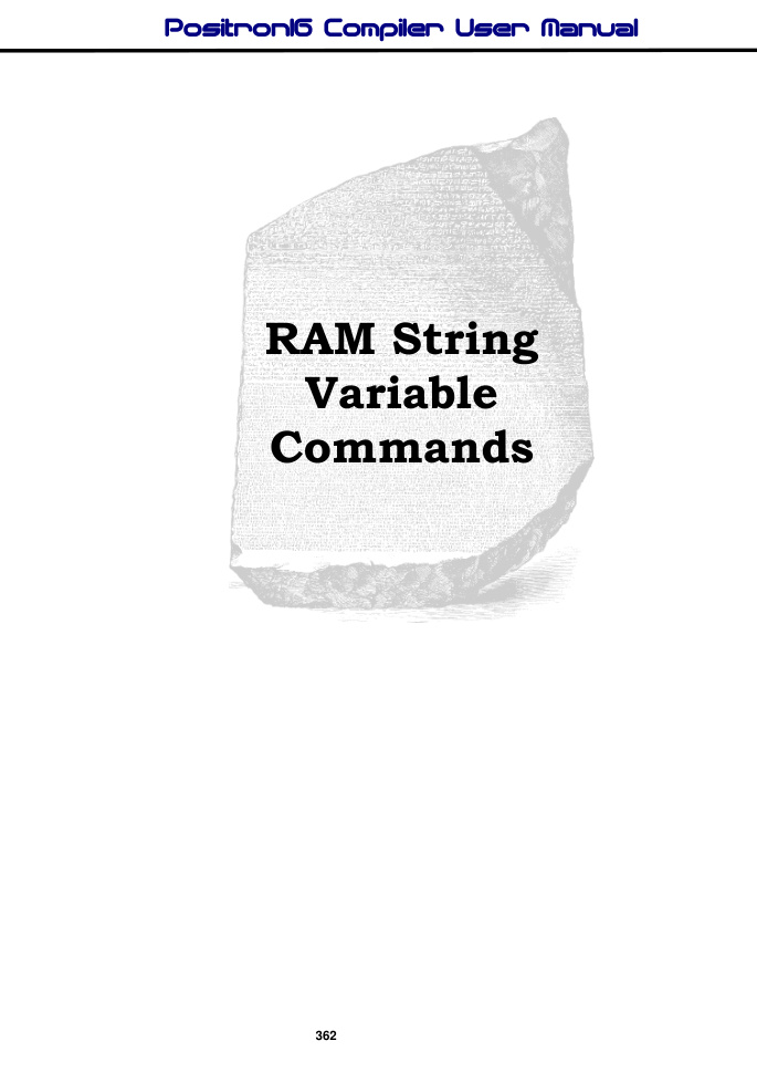RAM String Variable Commands chapter divider