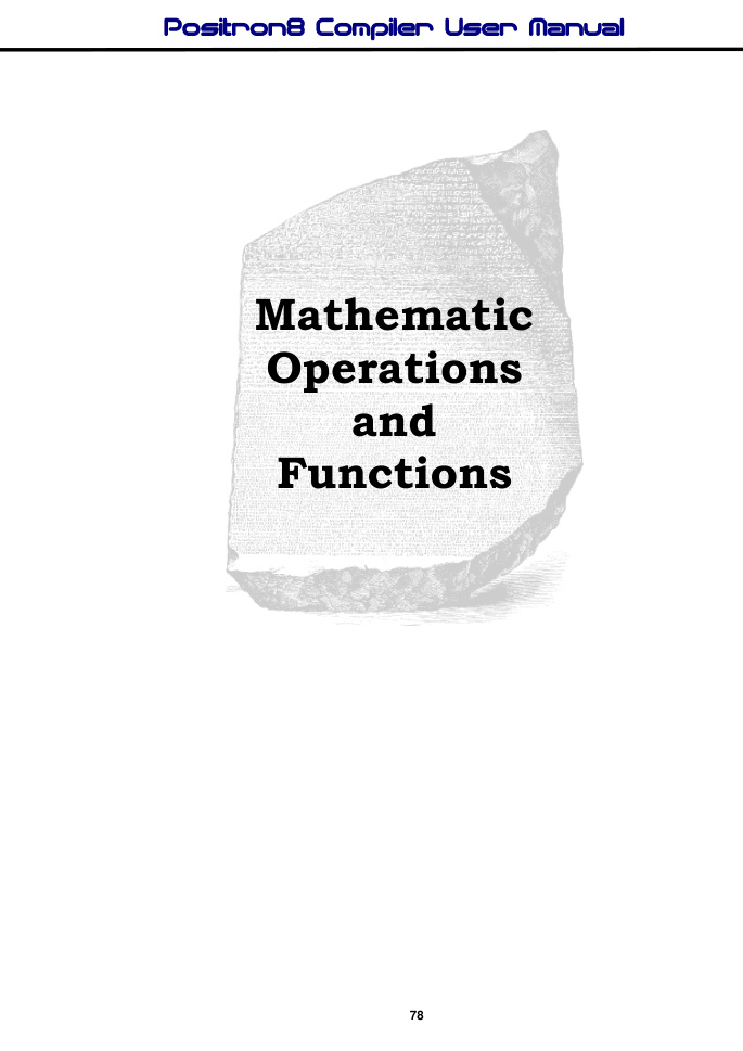 Mathematic Operations and Functions chapter divider