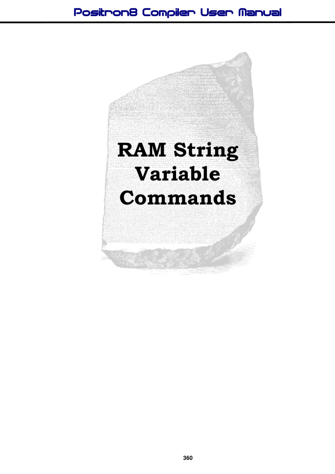 RAM String Variable Commands chapter divider